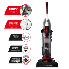 Aspirador de Pó Vertical WAP Power Speed 2 em 1 2000W Mangueira Extensível 220V