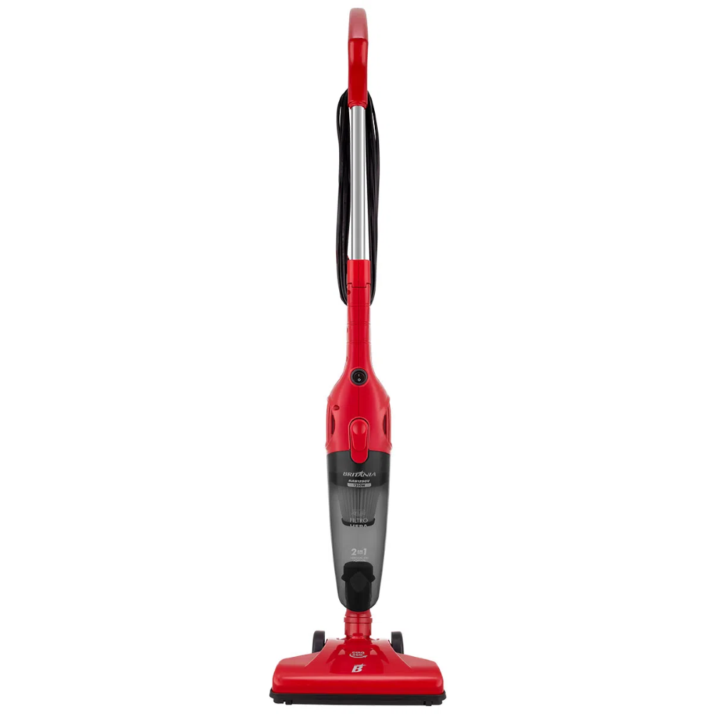 Aspirador de Pó Vertical Portátil BAS1290V 1250W Britânia Vermelho Filtro Lavável e Acessórios 127V