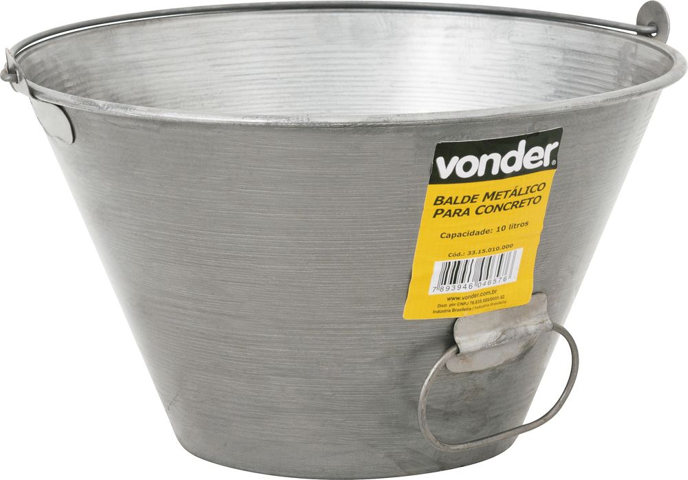Balde Para Concreto 10 Litros Metálico Envernizado - Vonder