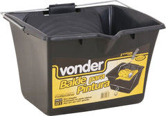 Balde plástico p/ pintura 15L 38x37,5x25cm preto Vonder