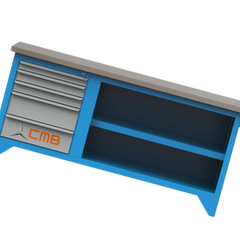 Bancada com 5 Gavetas Suporte morsa N05 e Tampo de pinus 40mm 217 CMB