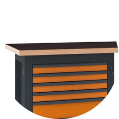 Bancada de Trabalho Endurance Laranja 6 Gavetas Tampo Madeira Laminada C59A-O Beta