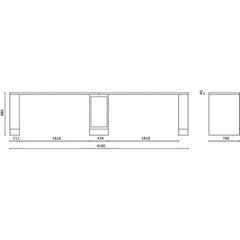 Bancada de Trabalho Dupla 4 Metros com Apoio Central Revestida em PVC Anti-choque C55BG-D4 Beta