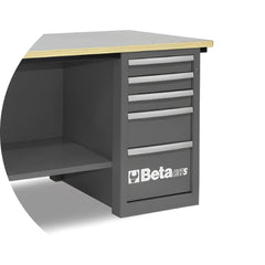 Bancada de Trabalho Madeira Cinza com Gaveteiros Painel de Ferramenta com Fechadura C57S/C-G Beta