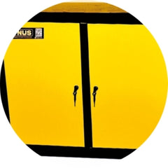 Bancada Oficina Fechada 400kgf Com 4 Portas 2 Prateleiras Tampo de 40mm Pintura Epóxi BMLF-2000 Lynus