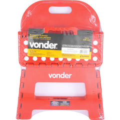 Banqueta Plástica Dobrável Vermelha Altura 220mm Vonder