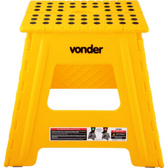 Banqueta Plástica Dobrável 360 mm Amarela Vonder