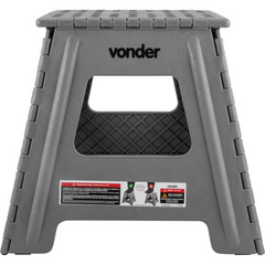 Banqueta Plástica Dobrável 360 mm Cinza Vonder