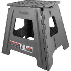 Banqueta Plástica Dobrável 360 mm Cinza Vonder