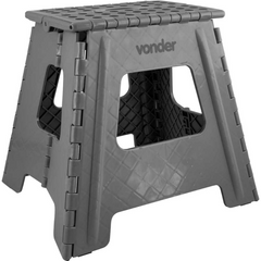 Banqueta Plástica Dobrável 360 mm Cinza Vonder