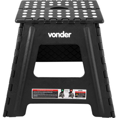 Banqueta Plástica Dobrável 360 mm Preta Vonder