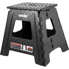 Banqueta Plástica Dobrável 360 mm Preta Vonder