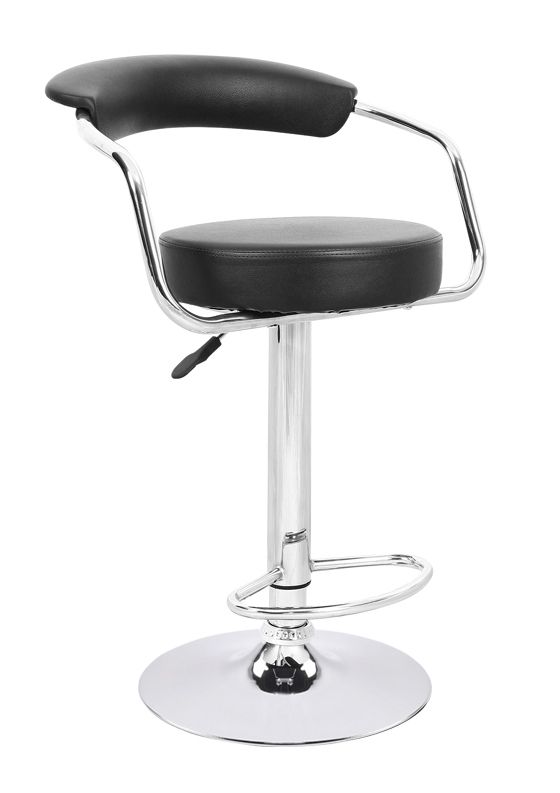 Banqueta Marseille base aço cromado preta - Bel Lazer