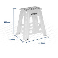 Banqueta Plástica Dobrável Altura 450mm Vonder