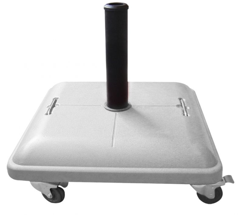 Base Para Ombrellone Em Concreto Com Rodas 37kg Branco - Bel