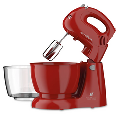 Batedeira Pérola 550 Cristal Duo Turbo VM 500W Britânia Vermelha Com 2 Tigelas 4 Velocidades 220V