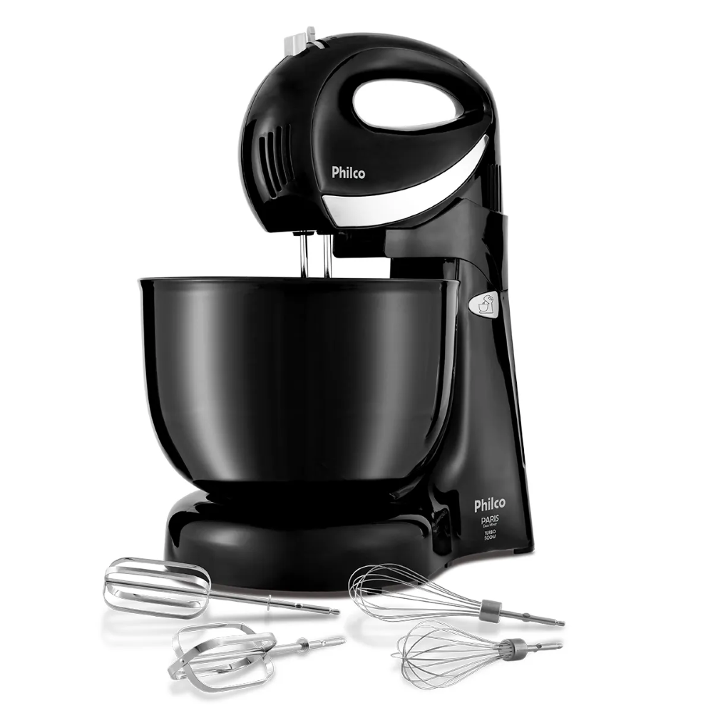 Batedeira Paris Duo Mixer Turbo 500W Philco 4L Com Batedor de Claras e Massa Leves 127V