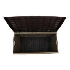 Baú Plastico Rattan Marrom 335 Litros Bel Lazer