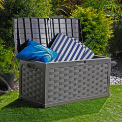 Baú Plastico Rattan Marrom 335 Litros Bel Lazer