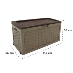 Baú Plastico Rattan Marrom 335 Litros Bel Lazer