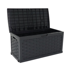 Baú Plástico Rattan Preto 335 Litros