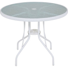 Conjunto Noronha Branco com Mesa 4 Cadeiras e Guarda Sol Bel