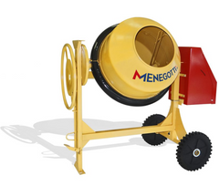 Betoneira 250L Rental Com Motor Monofásico 1Cv 220V 60Hz 4P Com Roda Maciça Menegotti