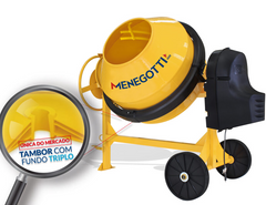 Betoneira 400L Prime Com Motor Trif 2Cv 380V 60Hz 4P Com Roda Plastica Menegotti