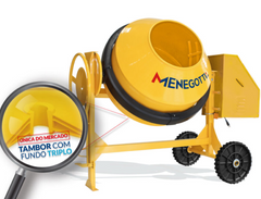 Betoneira 400L Pro Com Motor Trif 2Cv 220V 60Hz 4P Com Roda Maciça Menegotti