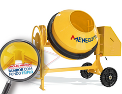 Betoneira 400L Pro Com Motor Trif 2Cv 380V 60Hz 4P Com Roda Maciça Menegotti