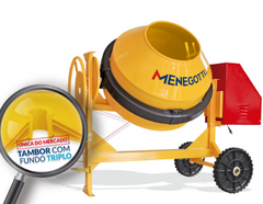 Betoneira 400L Rental Com Motor Trif 2Cv 380V 60Hz 4P Com Roda Maciça Menegotti