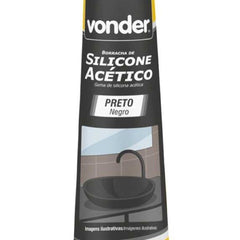 Borracha Silicone Preto 50G Acético Tubete Vonder