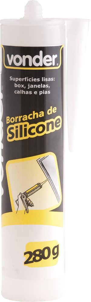 Borracha de silicone branco acético 280g - Vonder