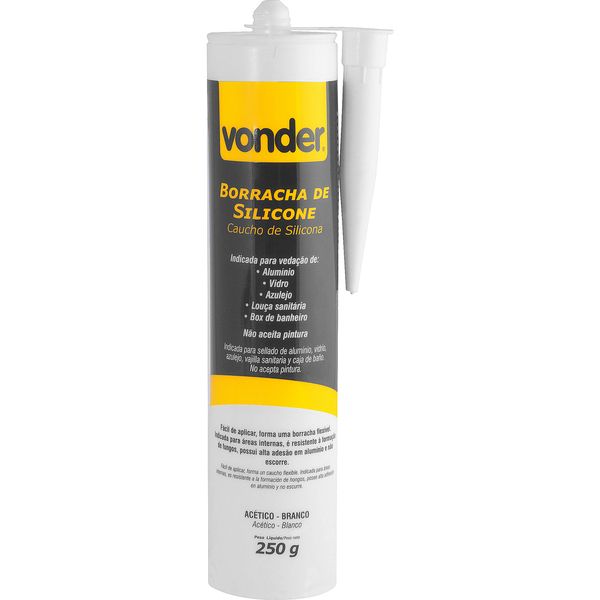Borracha Silicone Acético Branco 250G  - Vonder