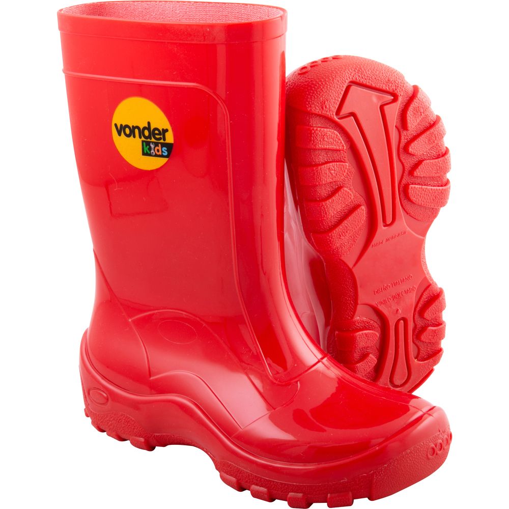Bota Infantil Vermelha PVC com Forro Tam. 28/29 Vonder