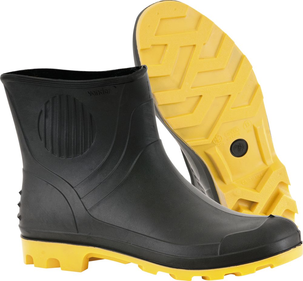 Bota pvc 37/38 cano 3/4" s/ forro preto/amarelo ca3151