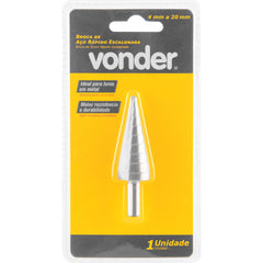 Broca de Aço Rápido Escalonada 4 mm à 20 mm Vonder