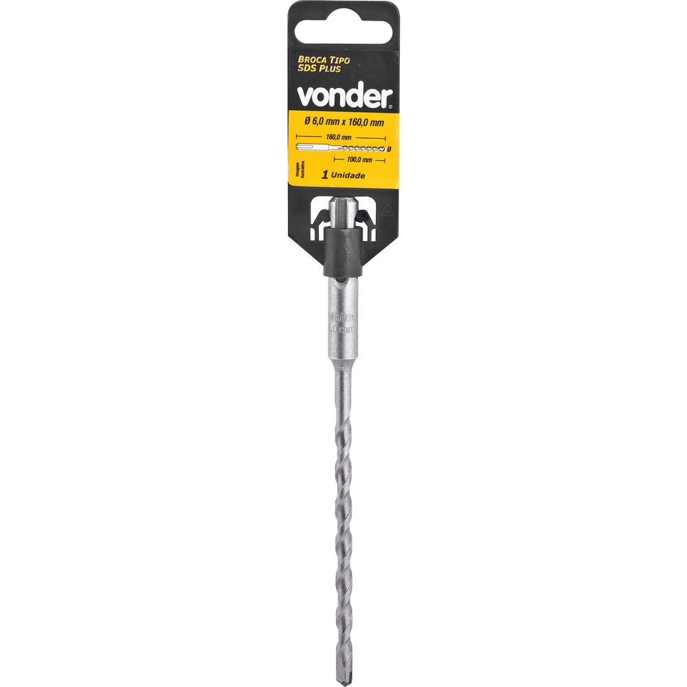 Broca sds plus 8,00x200x260mm 2 cortes Vonder