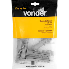 Bucha de Fixação 10 mm com Anel com 5 peças Vonder