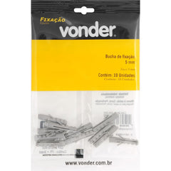 Bucha de Fixação 5 mm Cartela com 10 peças Vonder