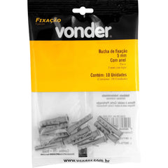 Bucha de Fixação 5 mm com Anel com 10 peças Vonder