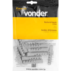 Bucha de Fixação 8 mm Cartela com 10 peças Vonder