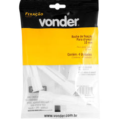 Bucha de Fixação para Drywall 10 mm com 4 peças Vonder