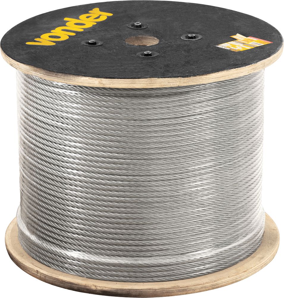 Cabo de aço af 1/4" alma de fibra 6x7 galv c/ 100m Vonder