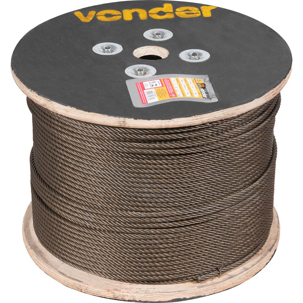 Cabo Aço Polido Aa Cabo Independente 9,53mm 3/8 6x19s Vonder