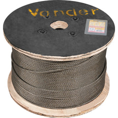 Cabo de Aço Polido AF 9,53mm 3/8" 6X19S com 500m Vonder