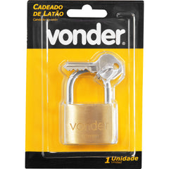 Cadeado de Latão 40mm Encartelado Vonder