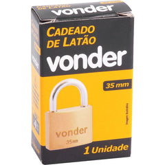 Cadeado latão 35mm haste normal Vonder