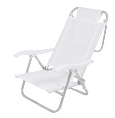 Cadeira Sunny Aluminio Sannet 6 Posicoes Branca Bel
