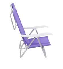 Cadeira Bel Sunny Aluminio Sannet 6 Posicoes Lilas Bel